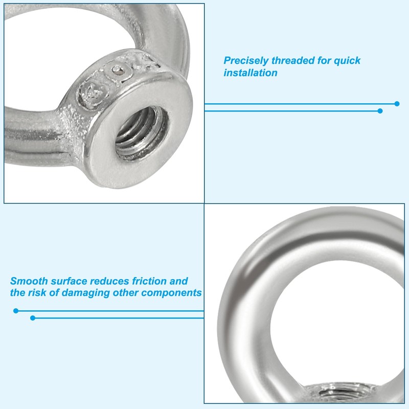 PATIKIL Lifting Eye Nut M5, 10Pcs 304 Stainless Steel Female