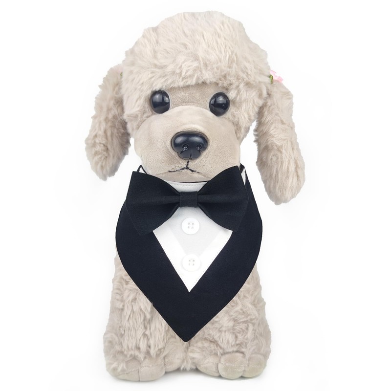 KOOLMOX Tuxedo for Large Dogs Wedding Attire, Black Tux Bow