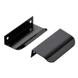 Ravinte Hardware 6 Pack Black Cabinet Handles, Finger Edge Pull Cabinet Handles 80mm/3.15 inch, Finger Edge Pulls Cabinet Pulls Finger Pulls for Cabinets