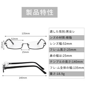 CINECE Underrim Date Glasses, Fashion Glasses, Square, Blue Light, Glasses Frame, UV Protection, Bottom Frame, Metal, Unisex, Black
