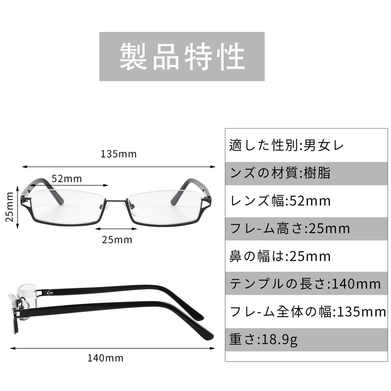 CINECE Underrim Date Glasses, Fashion Glasses, Square, Blue Light, Glasses