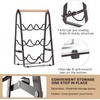 VANEME 6‑Bottle Foldable Stackable Metal Wine Rack with Wooden Handle,