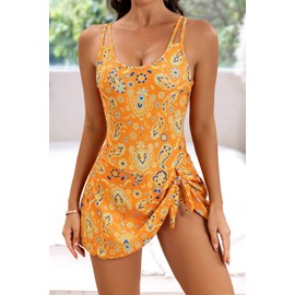 Eomenie One Piece Swimdress Swimsuits for Women Tummy Control Swim Dresses Skirt Bathing Suit