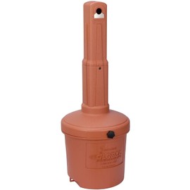Global Industrial Large Capacity Free Standing Outdoor Ashtray with Round Base, 15" Diameter x 39"H, 5 Gallon Capacity Cigarette Receptacle, Plastic, Terracotta
