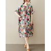 LUZU JUNU Women's Summer Baggy Plus Size Loose Cotton Linen