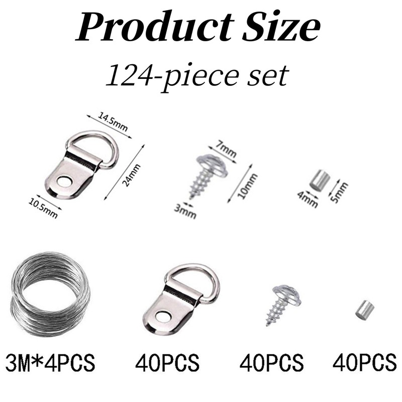 MAIHUO 124 Pcs Picture Hanging Kit,Complete Frame Hardware Set with
