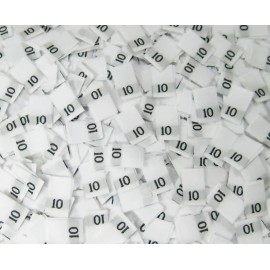 Sean Label 250 PCS WHITE WOMEN TAFFETA WOVEN CLOTHING NUMBER SIZE TAG LABEL - SIZE 10 - TEN