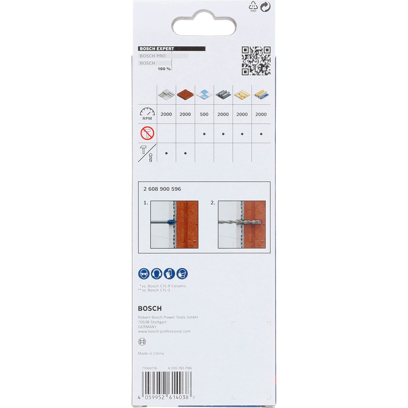 Bosch Professional Expert HEX-9 HardCeramic 5-Piece Drill Bit Set &