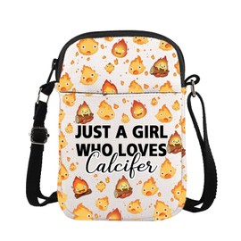 ENSIANTH Moving Castle Merch Messenger Bag Calcifer Lover Crossbody Bag Castle Fire Gift Japanese Anime Lover Gift (CA Calcifer CB)
