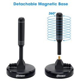 Chaowei Antennenverstärker dvb-t2 mit magnetischer Basis für Außen- und Inneneinsatz,120miles dvbt2 Antenne aktiv mit externem Verstärker,6,5feet Koaxialkabel