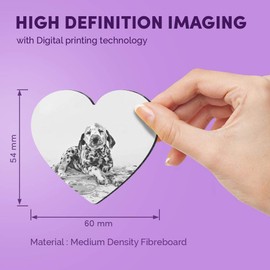 1 x Heart MDF Magnets - Naughty Dalmatian Puppy Dog 36526