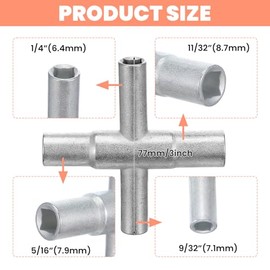 Multi-Function Water Spigot Key Wrench - 4 Pack