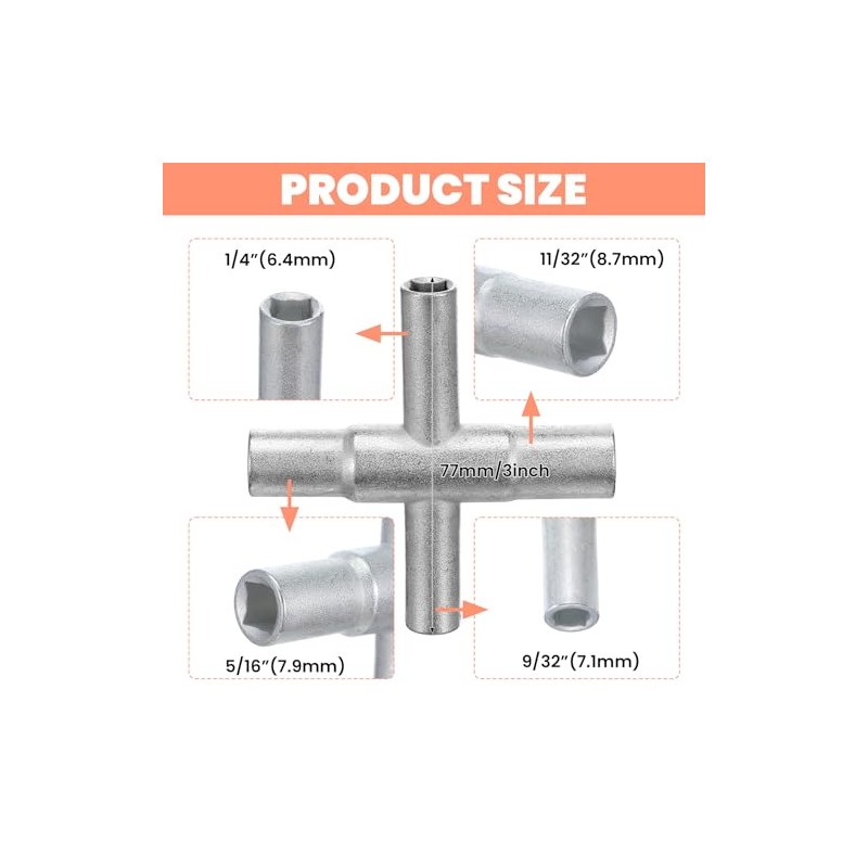 Multi-Function Water Spigot Key Wrench - 4 Pack