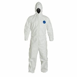 DuPont White Tyvek Disposable Coveralls With Hood Large TY127SWH-L
