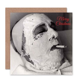 CARD ALTERNATIVE CHRISTMAS XMAS RELAX MASK SMOKE FUNNY