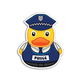 2 x 10cm Police Rubber Ducks Vinyl Stickers - Officer Job Kawaii Toys Bath Duckies Cute Funny Novelty Animal Decal Scrapbook Sticker #81544