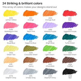 ARTEZA Inkonic Fineliners Fine Point Pens, Set of 24 Fine Tip Markers with Color Numbers, 0.4mm Tips, Ergonomic Barrels, Brilliant Assorted Colors for Coloring, Drawing & Detailing