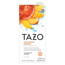 TAZO Tea Concentrate, Iced Peach Mango, & Iced Passion 32 Fl Oz (1ea) (Variety Pack)