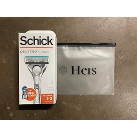 HEIS REUSABLE POUCH WITH SCHICK MENS RAZOR AND 3 REFILL