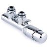Tap Block Radiator Set Chrome for Bathroom Radiators Centre Connection