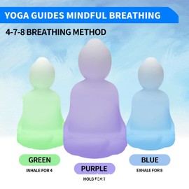 Guided Visual Meditation Breathing Light, Mindfulness Tool Breathing Yoga Breathing Trainer Light Sleep with 3 Color Change, for Relaxation Anxiety Relief