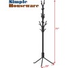 Standing Coat and Hat Organizer Tree Stand, 18 Hooks, Black