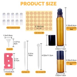 FunnAura 30 Pcs Roller Ball Bottles for Essential Oils Set, 5ml 10ml Rollerball Bottles with Accessories