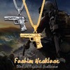 U7 18K Gold Plated, M9 Gun Pendant & Resizable Wheat