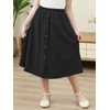 GORLYA Girls A-Line Elastic High Waist Pleated Swing Maxi Skirt
