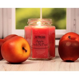 Apple Jack-N-Peel Scented Blended Soy Candle | Hand Poured Highly Fragranced Candles Made in The USA by Just Makes Scents (8 oz)