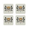 Folk Art Coasters set Neutral Floral Choice of 2, 4
