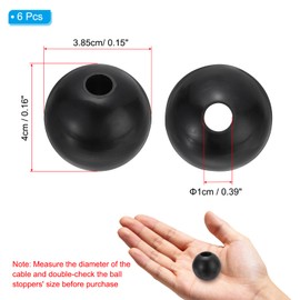 PATIKIL Cable Ball Stopper, 6pcs Gym Machine Accessories for Cable Fitness Equipment Nylon Wire Rope Port Joint Replacement Parts for Home Gym Machine,Black