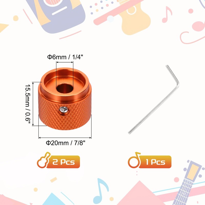 QUARKZMAN 2 Pieces Guitar Knobs Metal Volume Tone Control Dome