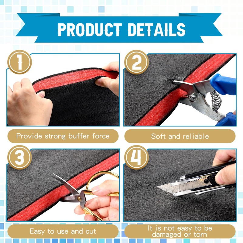 Outus 4 Pcs Cuttable Polyurethane Foam Pads Foam Sheets Craft