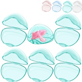 Pacifier CasePacifier Holder Nipple Shield Case Pacifier Box for Travel BPA Free 6 Pack（Green）