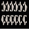 IPEAK Pack of 25 Curtain Rods Sliding Hooks Plastic White