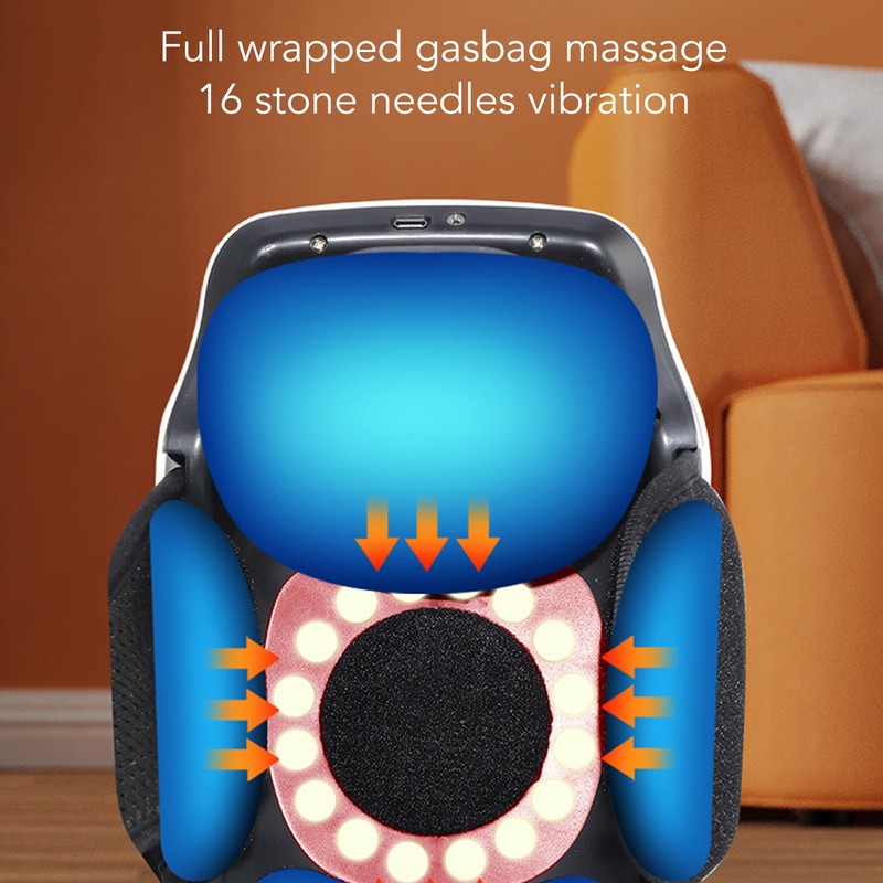 Cordless Knee Massager Infrared Heat Vibration LED Touch Screen Relief