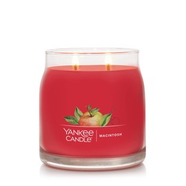 Yankee Candle Macintosh Scented, Signature 13oz Medium Jar 2-Wick Candle, Over 35 Hours of Burn Time