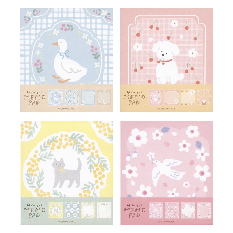 Furukawa Paperwork Memo Pad Sakura and White Dog LM388