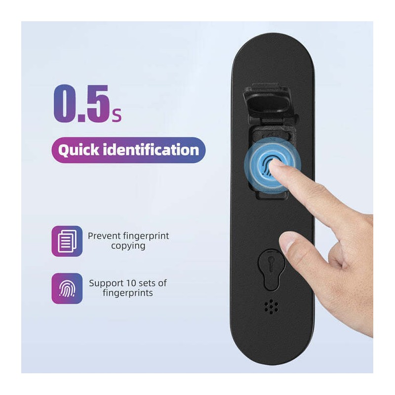 ROCKBROS Smart Bike U Lock with Fingerprint and App Control