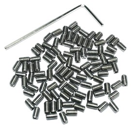 ZDingTech 100PCS Set Screws M3 x 5mm 304 Stainless Steel Guitar Bridge Saddle Height Adjustment Screws for Fender Stratocaster Telecaster with 1.5mm Wrench,Set Grub Screw Hex Allen Head Socket Bolts