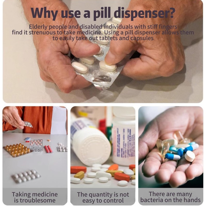 Pill Extractor Tool, Portable Pill Popper Tool No Contact Easy