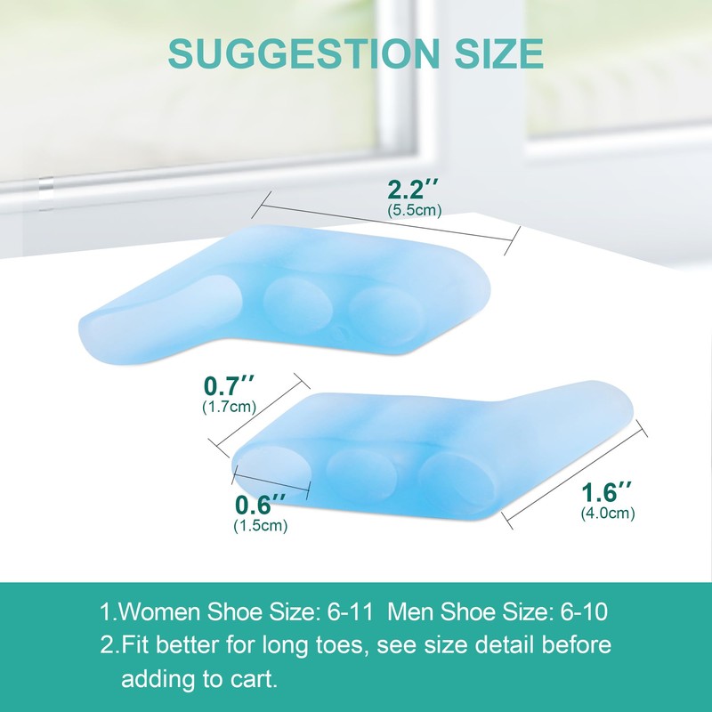 Welnove 12-Pack Gel Pinky Toe Separators - Little Toe Spacers