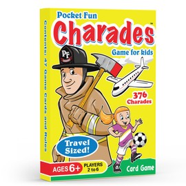Pocket Fun Charades, a Family Game for Kids Ages 6 & Up – Travel Ready – No Reading is Required to Play – Great for Vacations, a Gift or Party Game – 376 Acting Prompts – No Timer Needed