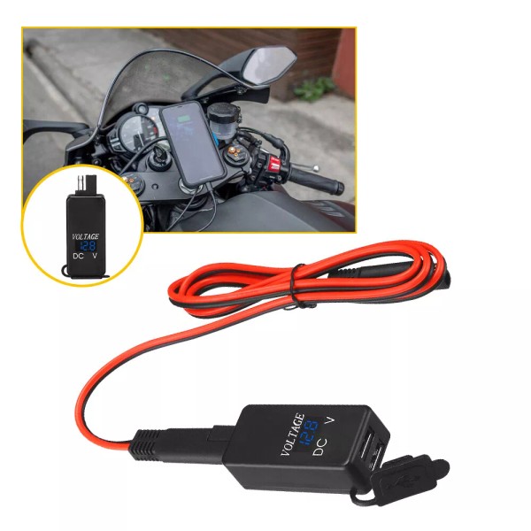 Universal For Car Boat Motorcycle Dual Port USB Charger Socket