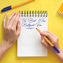 Cello Tri-Mate Orange Ballpoint Pens Medium Point Biro (Blue, Pack of 10)