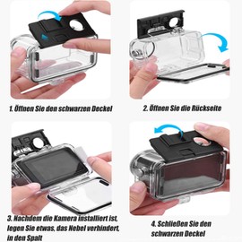 Underwater Waterproof Diving Housing Compatible with DJI Osmo Action 5 Pro Action 4/3 Camera Underwater Case, Cage Supports 60M Deep Diving, Snorkeling with Quick Release Bracket