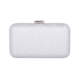 Day of Saturn Women's Small Handbag Lace Pleated Evening Bag Wedding Party Bag, silver, Large