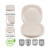 ECO 4 Pc Unbreakable Flat 19 x 19 cm White