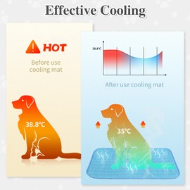 ANWA Reusable Dog Cooling Mat Extra Large 40'' x 28'', Easy-Fold Pet Cool Mat for Home Travel, Self Cooling Pad for Dogs Cats in Hot Summer